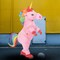 Pink Inflatable Unicorn Adult Costume with Dual Fans and Magical Prancing Design